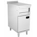 Stainless steel freestanding neutral unit with compact dimensions