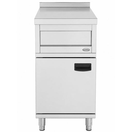 Stainless steel freestanding neutral unit with compact dimensions view 2