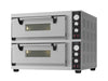 Combisteel double deck electric pizza oven, tabletop model, stainless steel finish