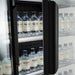 Black wall mounted three door display refrigerator with LED lighting and digital temperature display view 7