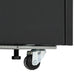 Black wall mounted three door display refrigerator with LED lighting and digital temperature display view 2