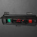 Black wall mounted three door display refrigerator with LED lighting and digital temperature display view 3