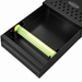 Black stainless steel coffee knock box with grounds receptacle view 3