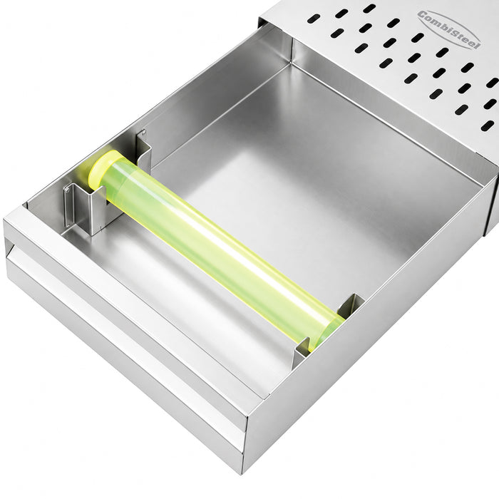 Stainless steel coffee knock box with compact rectangular design view 3
