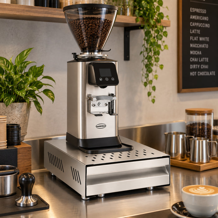 Stainless steel coffee knock box with compact rectangular design view 7