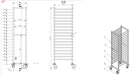Stainless steel clearing trolley with multiple guide rails for gastronorm trays view 2