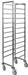 Tall stainless steel clearing trolley with multiple horizontal guide rails