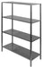 Four tier stainless steel shelf unit, 2000mm wide, 1800mm high