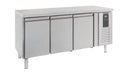 Stainless steel three door refrigerated counter with digital controls