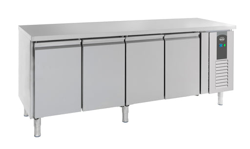 Stainless steel 4 door refrigerated counter with digital controls
