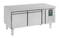 Stainless steel two door undercounter refrigerator, 1200mm wide, 650mm height