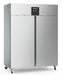 Stainless steel upright refrigerator with two doors, commercial catering fridge