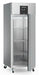 Stainless steel single door upright freezer with handle view 2