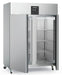 Stainless steel upright 2 door commercial freezer with temperature display view 2