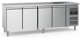 Stainless steel 4 door refrigerated counter with adjustable feet