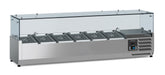 Stainless steel counter top refrigerated unit with six 1/4 gastronorm tray capacity