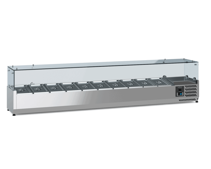 Stainless steel countertop refrigerated unit with 1/4 GN pan capacity view 2