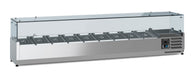 Stainless steel refrigerated countertop with nine 1/3 GN pan capacity, front view
