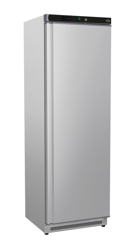 Stainless steel single door upright freezer with digital display panel