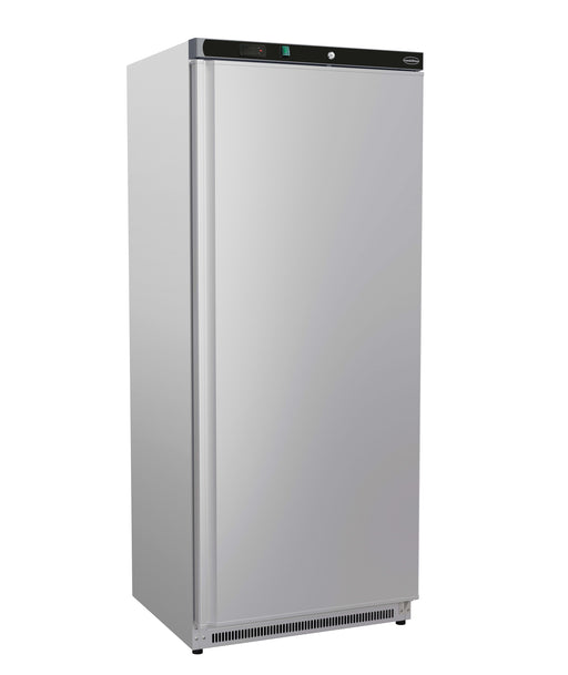 Stainless steel single door upright freezer with digital display panel