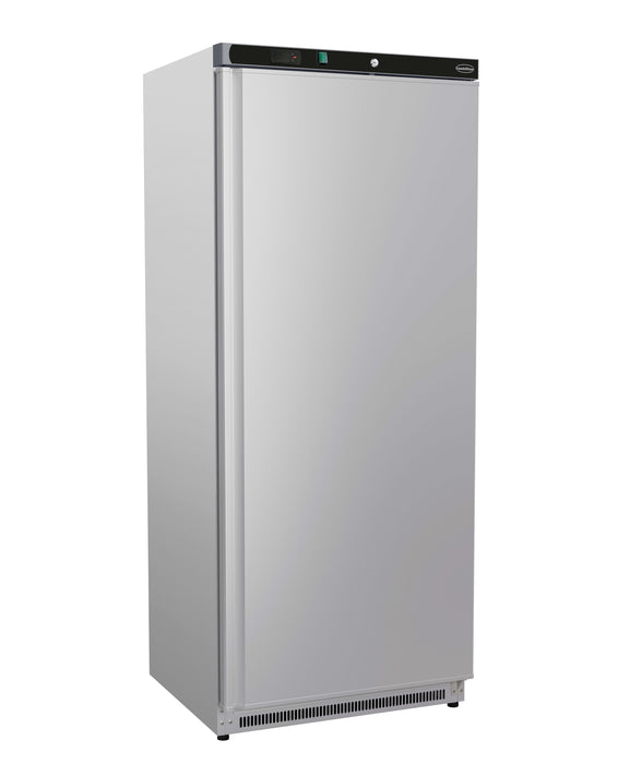 Stainless steel single door upright freezer with digital display panel