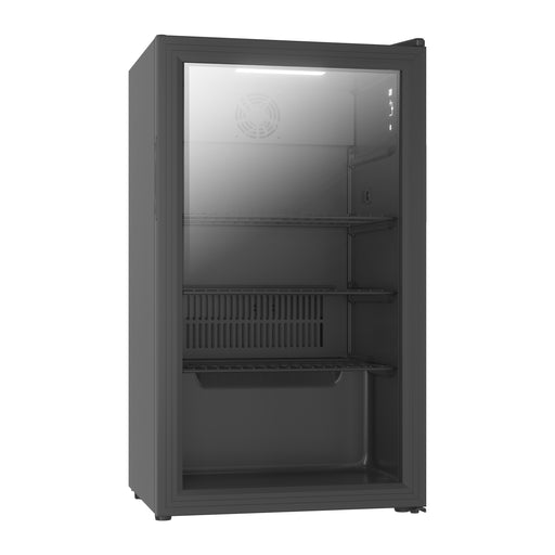 Black Combisteel MODEL 80L countertop refrigerator with right-hinged door and digital display