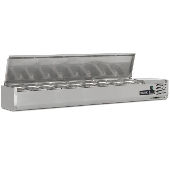 BLIZZARD 1/3 Gastronorm Prep Top with Hinged Lid 2000mm(W) TOP2000EN