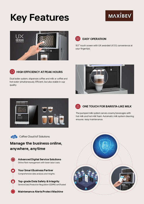 Maxibev BTC150DB – Dual Boiler Fully Automatic Coffee Machine