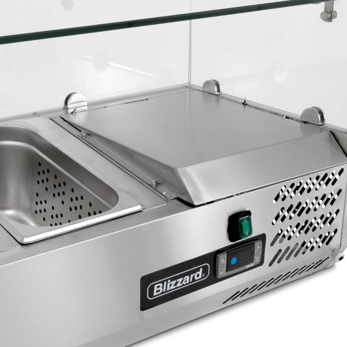 Blizzard 1/3 Gastronorm Prep Top With Glass Cover 1500mm(W) TOP1500CR