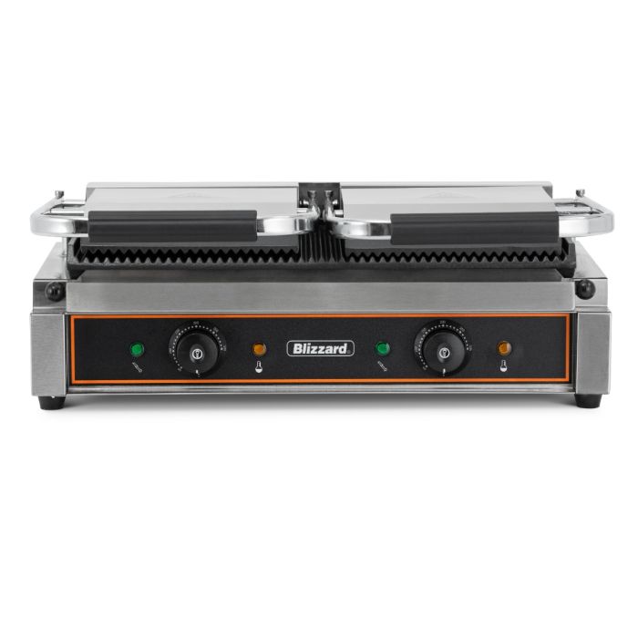 Blizzard 3600w Double Contact Grill Top & Bottom Ribbed BRRCG2
