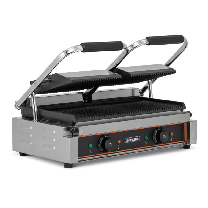 Blizzard 3600w Double Contact Grill Top & Bottom Ribbed BRRCG2