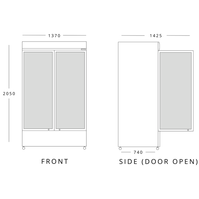 Blizzard Double Glass Door Freezer Merchandiser 1134l GDF1200_