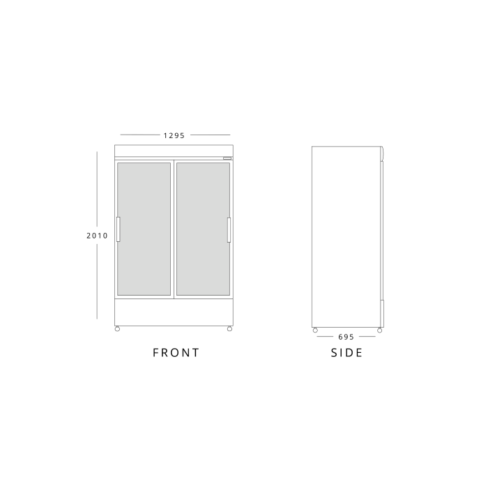 Blizzard Double Glass Sliding Door Merchandiser 908l GD900SL