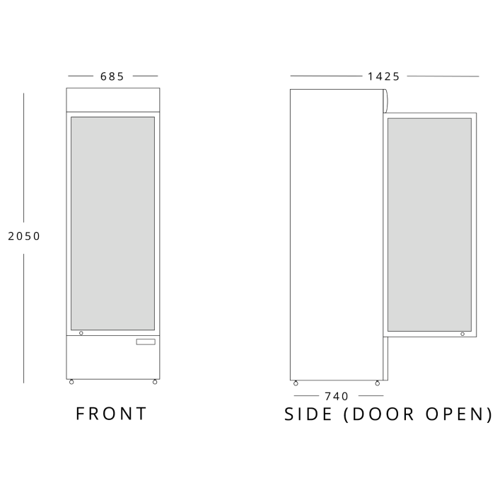 Blizzard Single Door Freezer Merchandiser 514l GDF600