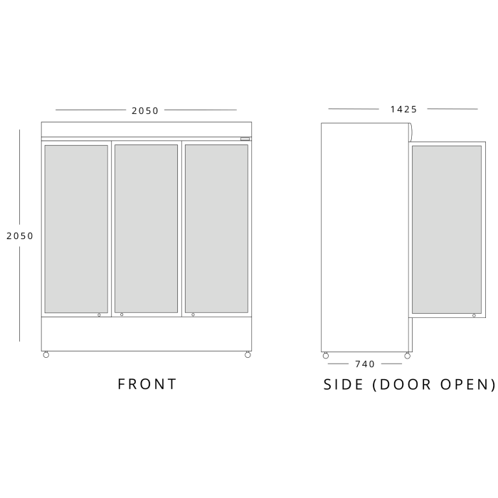 Blizzard Triple Glass Door Freezer Merchandiser 1750l GDF1800