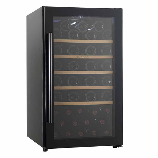 Cavecool Raw Citrine 56 bottle single zone wine cooler, side view