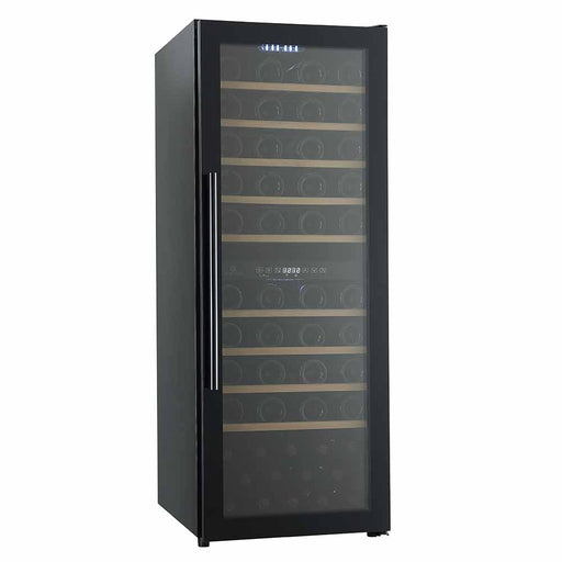 Cavecool Raw Zircon 77 bottle dual zone wine cooler, side view