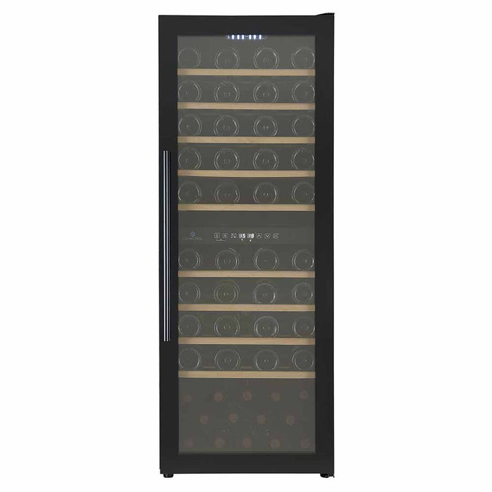 Cavecool Raw Zircon 77 bottle dual zone wine cooler, front view