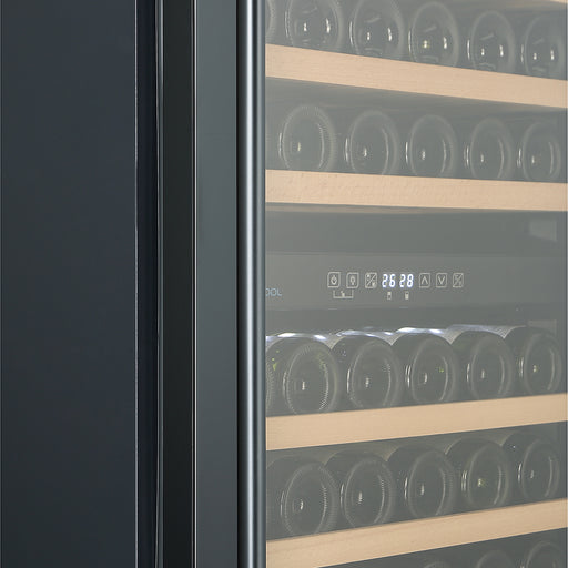 Cavecool Affection Onyx 171 bottle dual zone wine cooler, side view