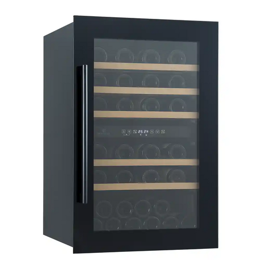 Cavecool Morion Galena 57 bottle dual zone integrable wine cooler, interior shelving view