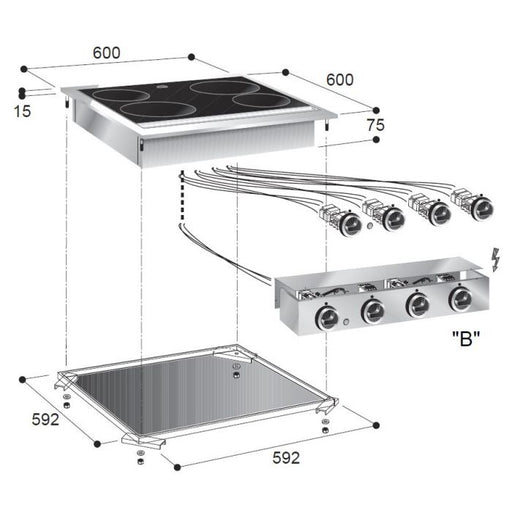 Combisteel Ceramix range 4 zones 7266.0040