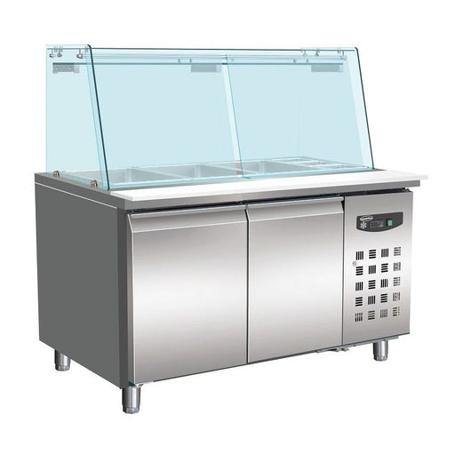 Combisteel Refrigerated Bakery Counter With Glass Cover 2 Doors 4x 1/1 Gn Container