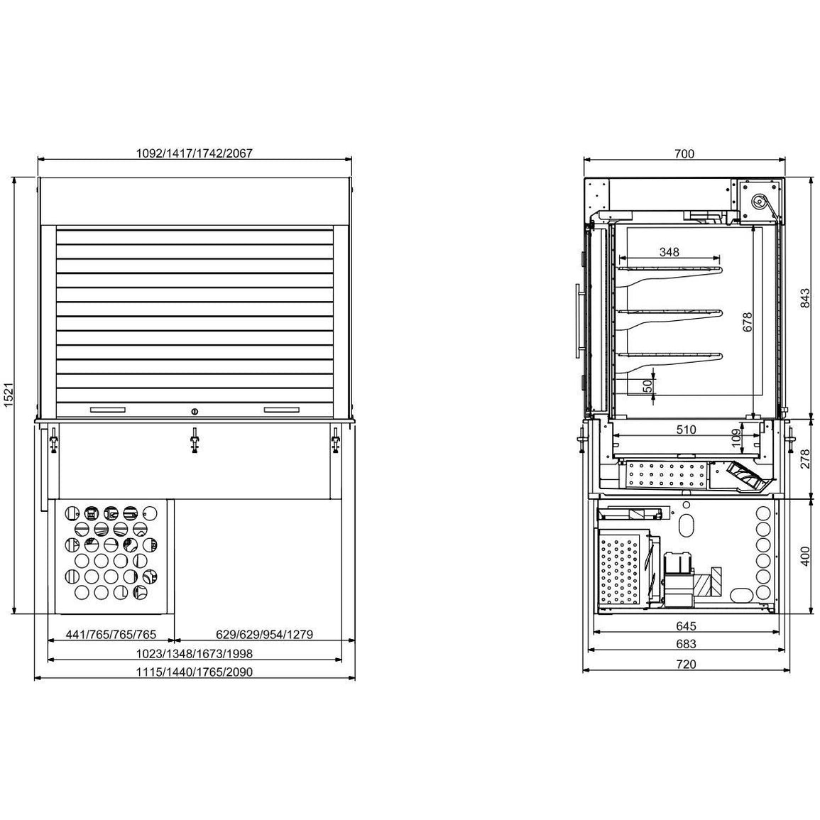 Drop-in Cubic Refrigerated Display - Blinds 5/1 — ChillCooler
