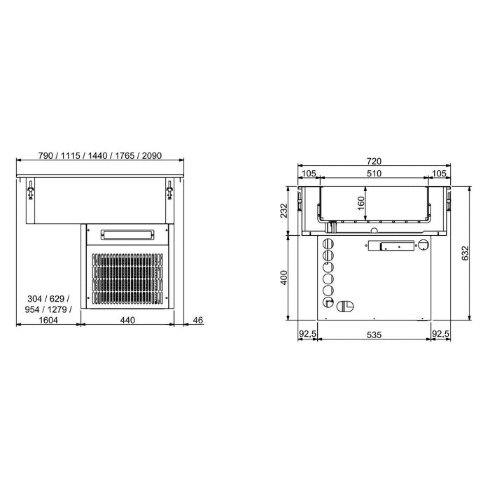 Drop-in Refrigerated Unit 2/1 - 160mm
