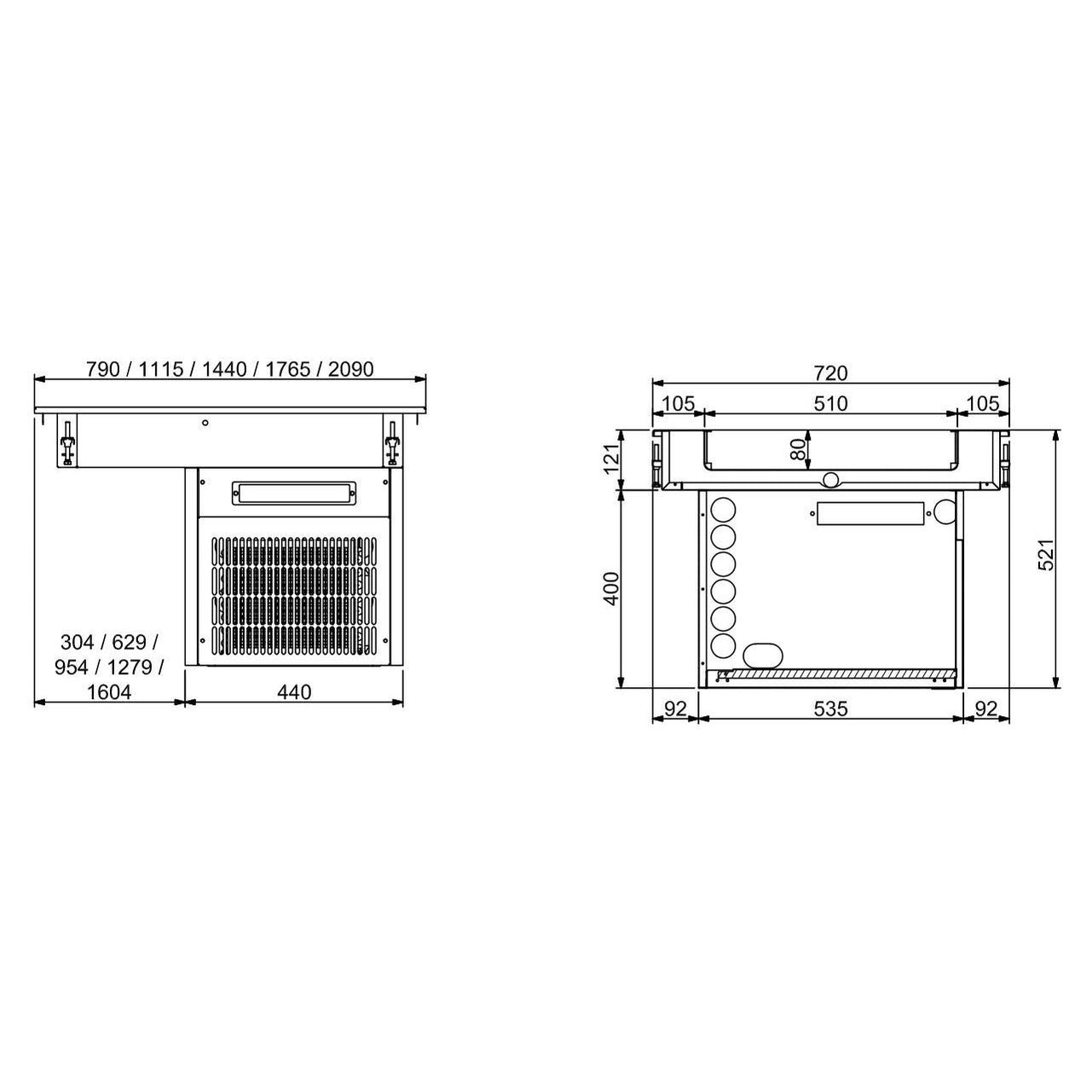 Drop-in Refrigerated Unit 2/1 - 80mm — ChillCooler
