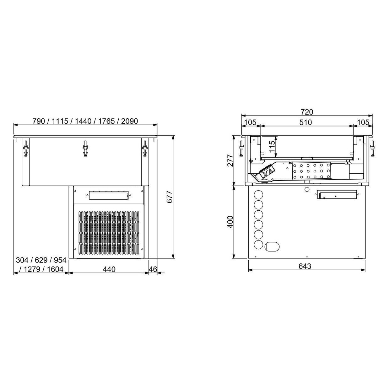 Drop-in Refrigerated Unit Ventilated 5/1 - 160mm — ChillCooler