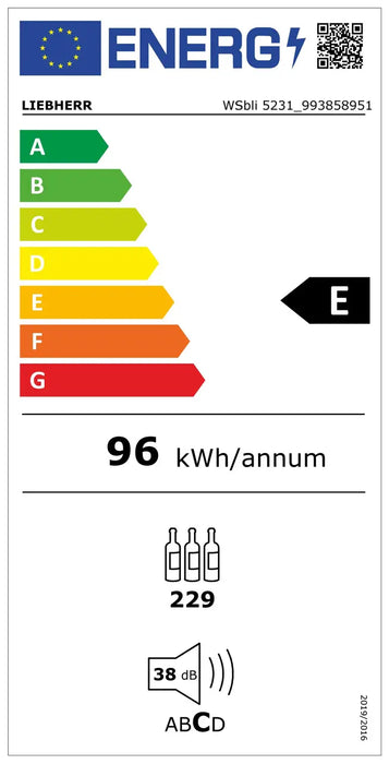 Liebherr WSbli 5231 EU energy label, Energy Class E