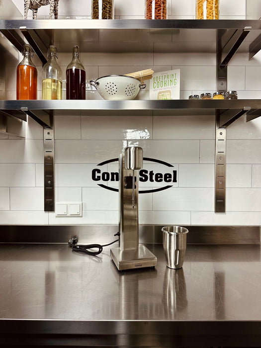 Compact white milkshake machine with single spindle and speed controls view 3