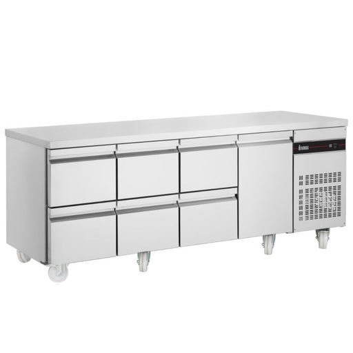 Inomak 1 Door 6 Drawer 1/1 Gastronorm Counter 583L PN2229-HC