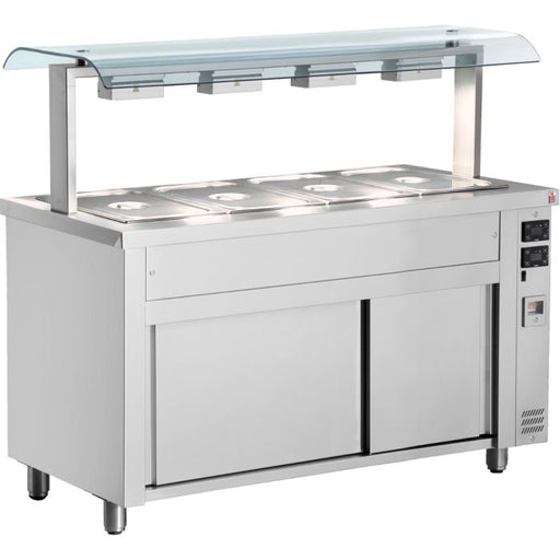 Inomak Bain Marie With Sneeze Guard 4x GN11 MRV714